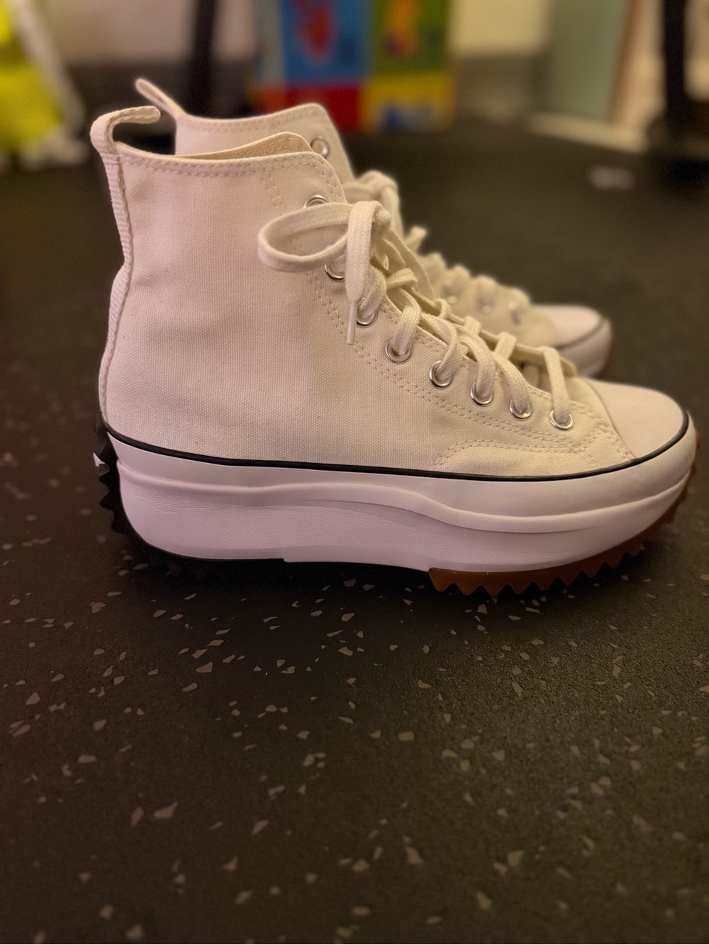 Converse Women's White High-Top Platform Canvas Sneakers with Gum Outsole